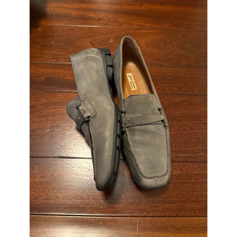 Paul Green Nubuck Bit Loafers – Gray Leather Slip-On Shoes size 7.5 - Picture 3 of 5
